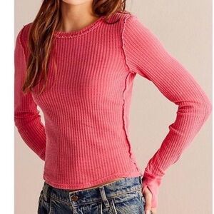 We The Free People Roll With It Thermal, size large (color: camellia, SOLD OUT)